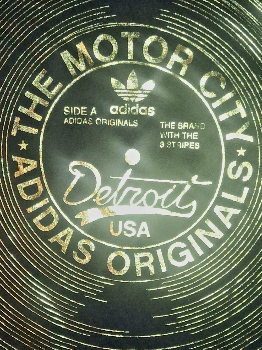 Adidas Originals Detroit USA Graphic Tee - Metallic Gold Print